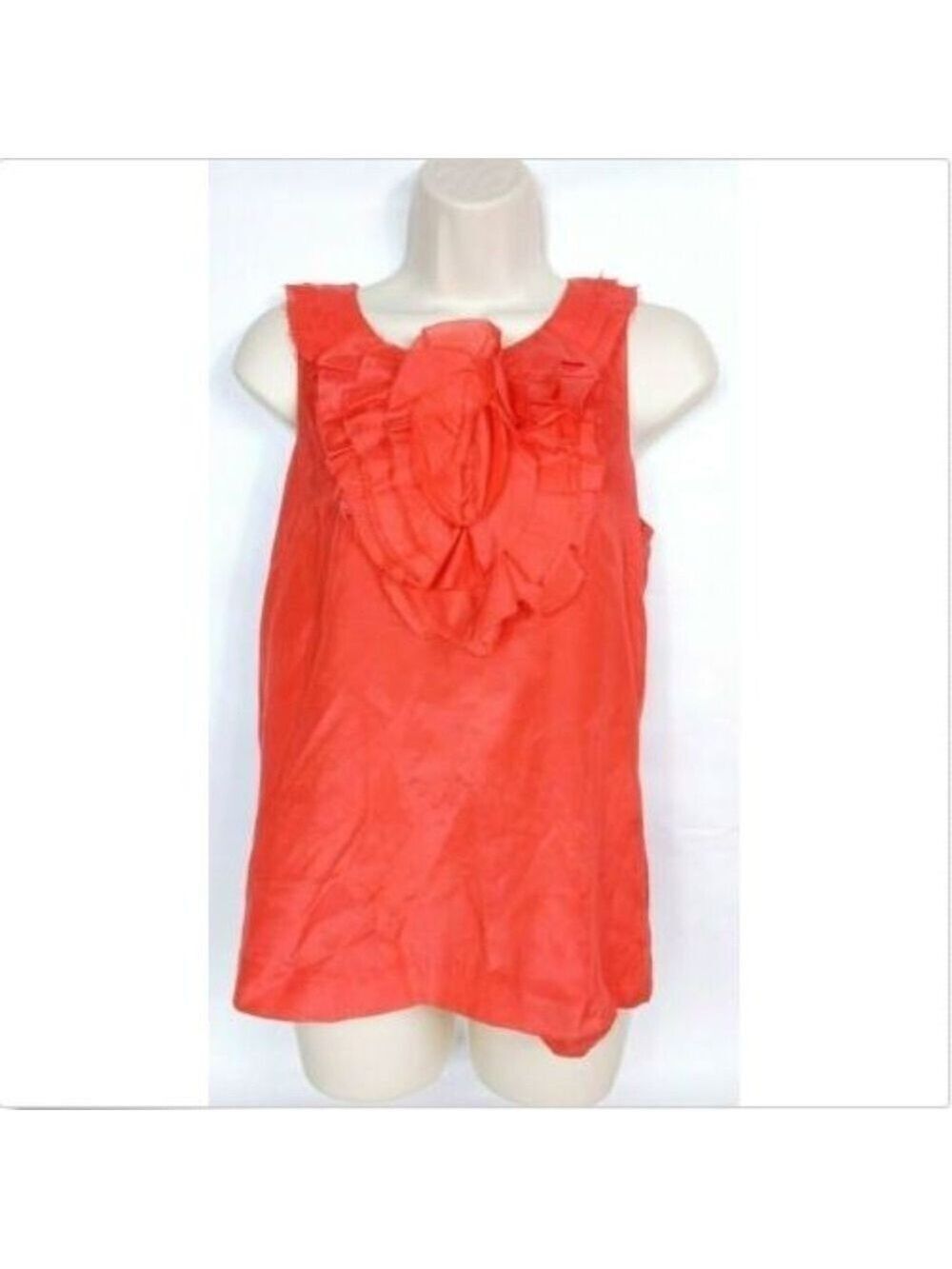 J Crew Womens Sleeveless Ruffled Tank Top Size 2